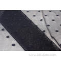 Nylon Metallic Spandex Black Dots Mesh Fabric